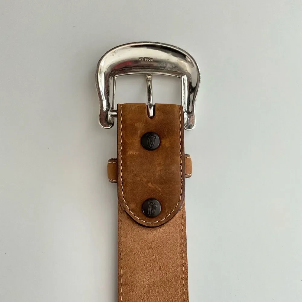 Justin Brown Leather Belt Western 44
